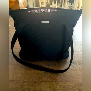 Vera Bradley black tote bag with charger